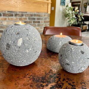 RARE Concrete/Natural Stone Tealight Holder (1 large) *